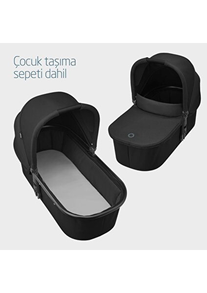 Maxi Cosi Street+ Ekstra Portbebeli Tek Elle Katlanabilen Bebek Arabası Essential Black