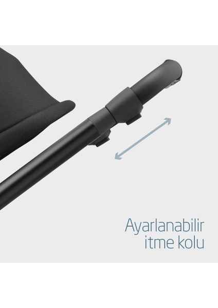 Maxi Cosi Street+ Ekstra Portbebeli Tek Elle Katlanabilen Bebek Arabası Essential Black