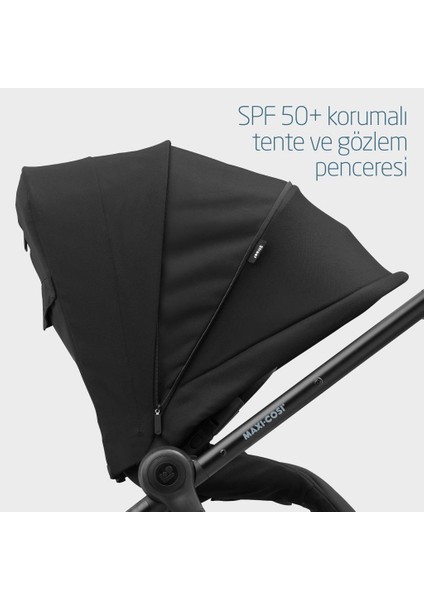 Maxi Cosi Street+ Ekstra Portbebeli Tek Elle Katlanabilen Bebek Arabası Essential Black