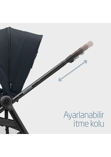 Maxi Cosi Street+ Ekstra Portbebeli Tek Elle Katlanabilen Bebek Arabası Essential Graphite