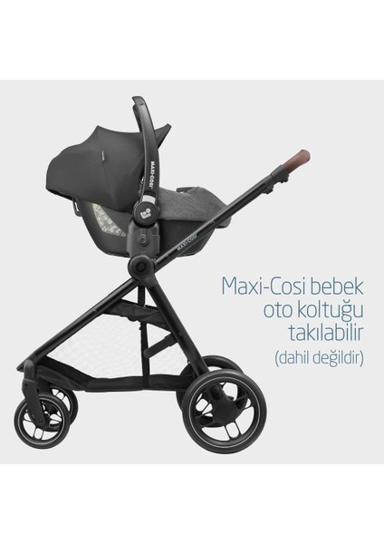 Maxi Cosi Street+ Ekstra Portbebeli Tek Elle Katlanabilen Bebek Arabası Essential Graphite