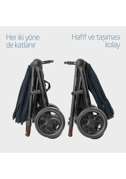 Maxi Cosi Street+ Ekstra Portbebeli Tek Elle Katlanabilen Bebek Arabası Essential Graphite