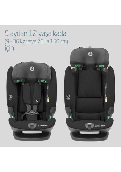 Titan Pro I-Size Adac'lı 9-36 kg Çocuk Oto Koltuğu Authentic Black