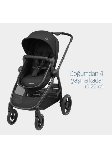 Zelia3 2in1 Portbebeye Dönüşebilen Bebek Arabası Essential Black