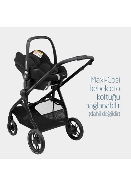 Zelia3 2in1 Portbebeye Dönüşebilen Bebek Arabası Essential Black