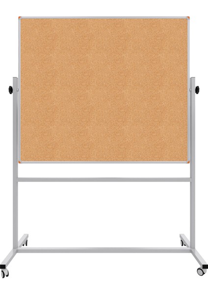 120X140 cm Çift Taraflı 360° Dönerli Tekerlekli Mobil Mantar PANO-PAN177