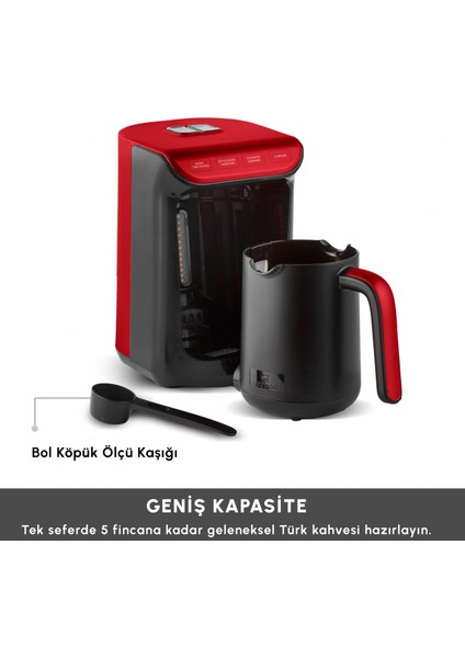 Hatır Köz Sütlü Türk Kahve Makinesi Imperial Red