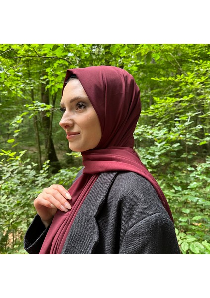 Er-Çil Design Krep Şifon Şal Bordo