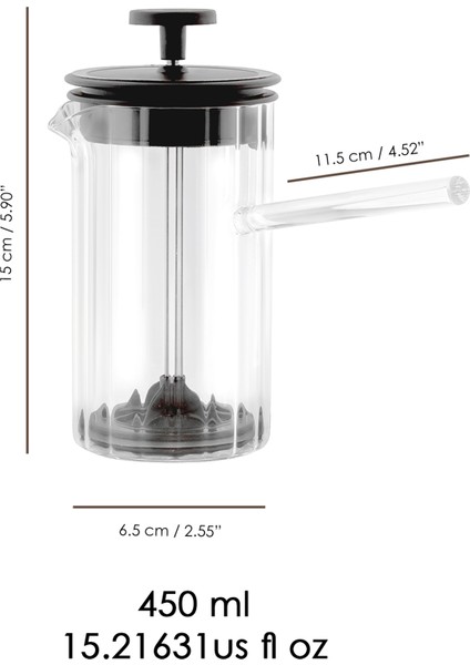 2'li Ateşe Dayanıklı Borosilikat Cam Frenchpress - Bitki Çayı Filtre Kahve Demliği 450 ml indirimleri