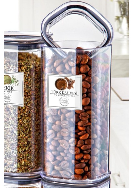 6 Adet 320ML. Kare Contalı Etiketli Baharat Saklama Kabı fiyatları