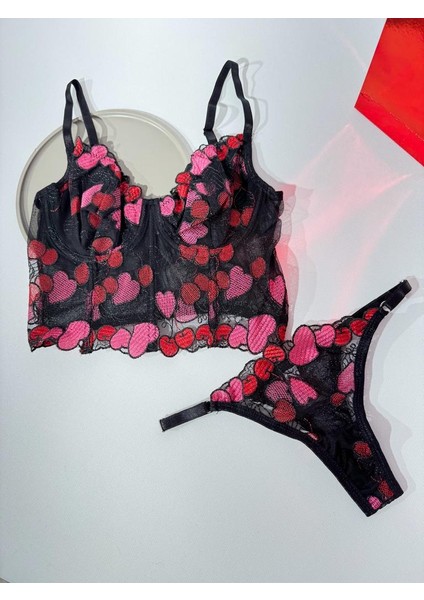 Çiçekli Uzun Bralet Takım