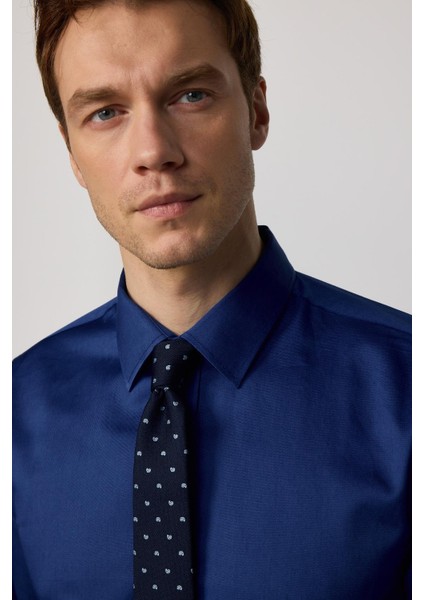 Slim Fit Premium Seri Cotton Likralı Saks Mavisi Erkek Gömlek fiyatları