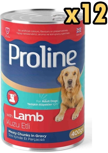 Proline Sos Içinde Parça Kuzu Etli Yetişkin Köpek Konservesi 400GR x 12ADET