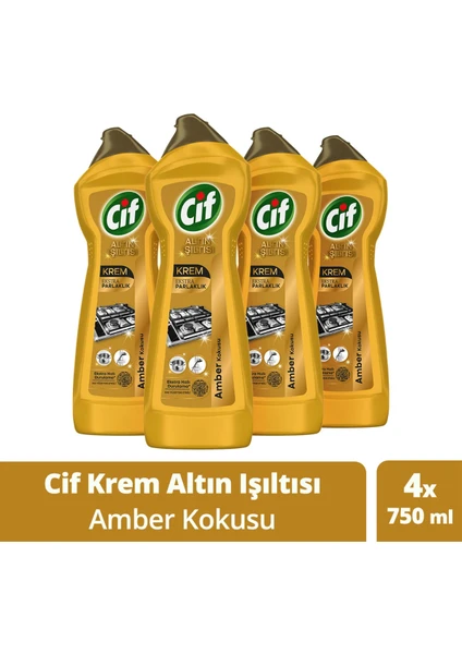 Krem Yüzey Temizleyici Altın Işıltısı Amber Kokulu 750 ml X4