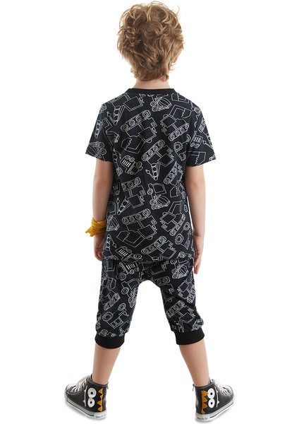 Araba Erkek Çocuk Siyah T-Shirt Kapri Şort Takım fiyatları