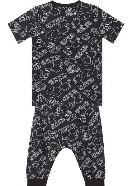 Araba Erkek Çocuk Siyah T-Shirt Kapri Şort Takım fırsatları