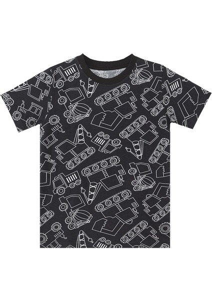 Araba Erkek Çocuk Siyah T-Shirt Kapri Şort Takım indirimleri