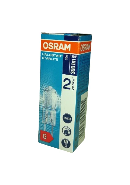 12V 20W Kapsül G4 Halogen Ampul 3lü Paket Osram