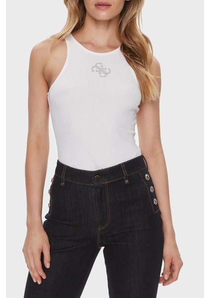 Sl Round Slim Fit Bisiklet Yaka Top W4RP43KAZH2G011 Kadın Top W4RP43KAZH2 G011