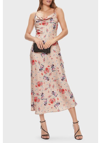 Akilina Slim Fit Ip Askılı Uzun Saten Elbise W3GK85WD8G2P1FI Kadın Elbise W3GK85WD8G2 P1FI