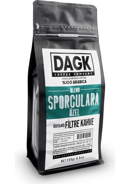 Sporculara Özel Filtre Kahve 250G Öğütülmüş