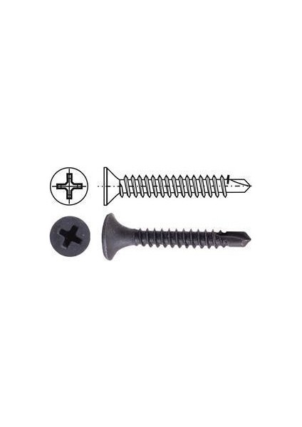 Alçıpan Vidası Matkap Uçlu 3,5X25 mm