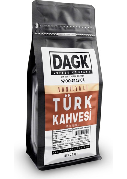 Vanilyalı Türk Kahvesi 200G Öğütülmüş