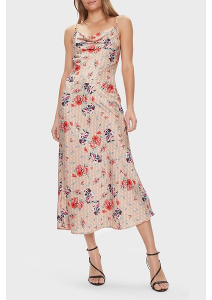 Akilina Slim Fit Ip Askılı Uzun Saten Elbise W3GK85WD8G2P1FI Kadın Elbise W3GK85WD8G2 P1FI