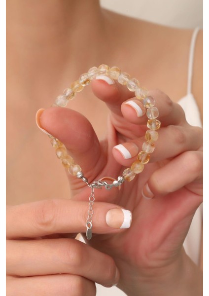 Sitrin Taşı Kolye ve Bileklik Takımı (925 Ayar Gümüş Aparatlı) fiyatları