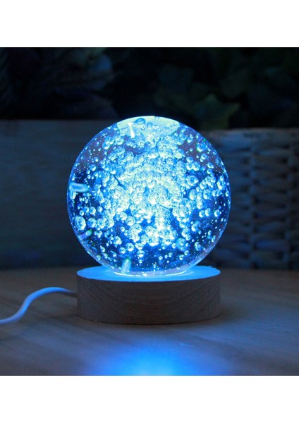 Baloncuk 3D Boyutlu Kristalleşmiş Cam Ahşap Işıklı Büyük Boy Küre fiyatları