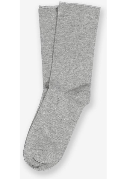 Roll Top Lastiksiz Kadın Gri Bambu Soket Çorap modelleri