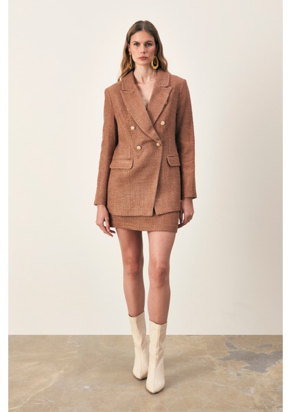 Mini Boy Tüvit Etek - Kahve