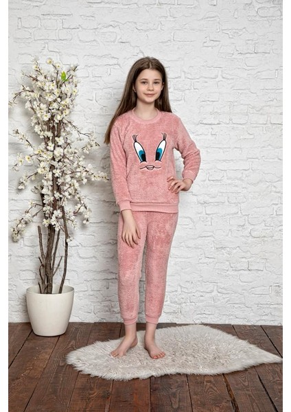 Civciv Desenli Anne Kız Çocuk Kombin Peluş Pijama Takımı (Anne Kız Ayrı Satılır.) fırsatları