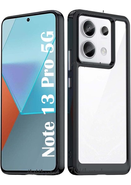 Xiaomi Redmi Note 13 Pro 5g Uyumlu Kılıf Kamera Korumalı Arkası Şeffaf Kenarları Renkli Kapak Parmak Izi Yapmaz