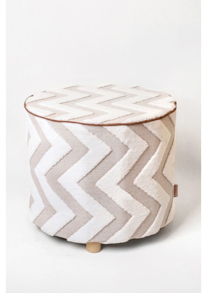 Yıkanabilir Kılıflı Puf Köşegen Iskandinav Bohem Punch Bench Orta Sehpa Koltuk Tabure Line Bej fiyatları