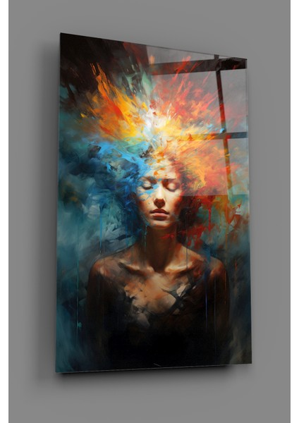 Kadın Portre Modern Sanat Dekoratif Cam Tablo 2 fiyatları