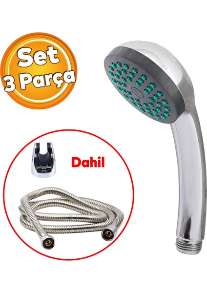 Duş Seti Fişkiye Banyo Duş Başlığı Set Fiskiyesi Telefonu Yuvarlak Klasik Başlık Metal Hortum