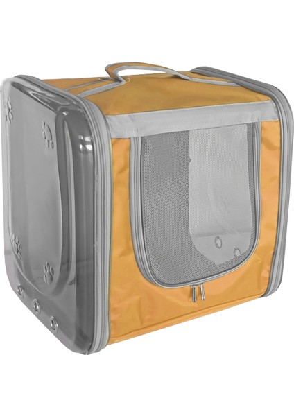 Çift Cam Kedi Köpek Taşıma Çantası 32X40X42 cm Hardal modelleri