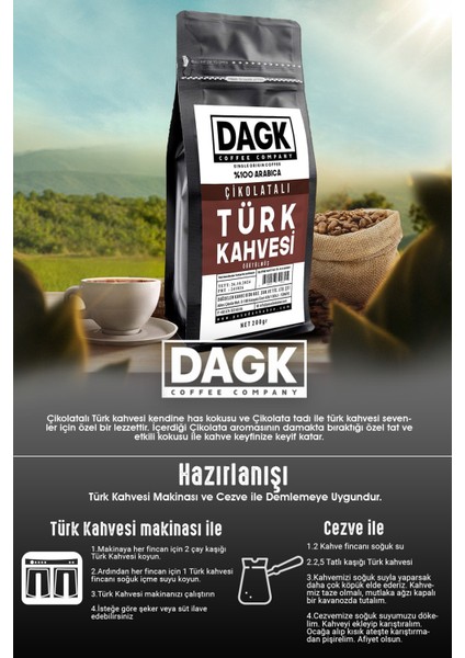 Çikolatalı Türk Kahvesi 200G Öğütülmüş