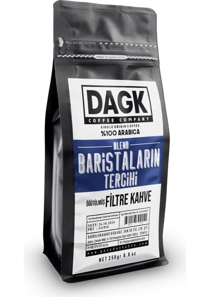 Baristaların Tercihi Filtre Kahve 250G Öğütülmüş