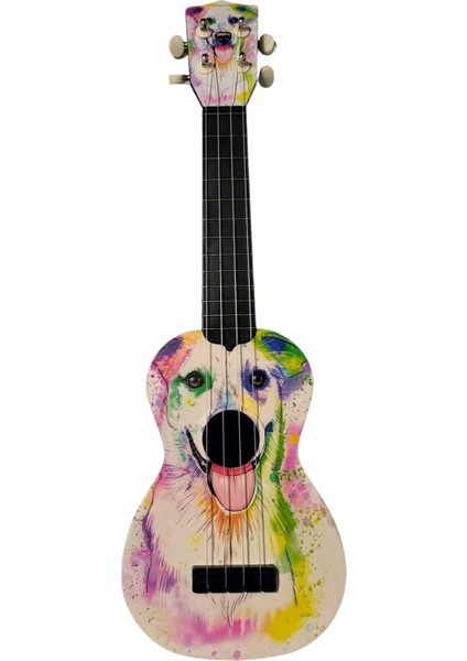 Soprano Ukulele Köpek Desen Kapak