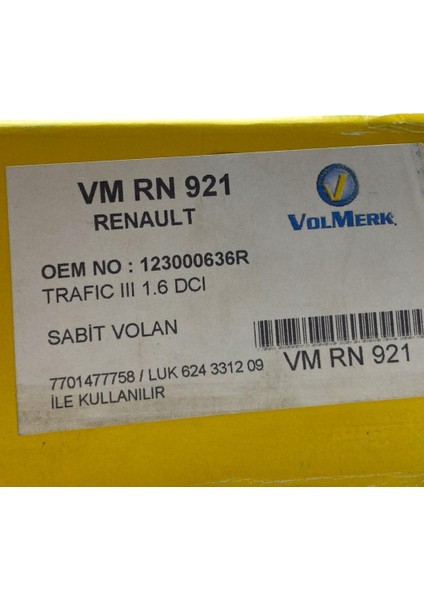 Sabit Volan - Renault Trafic 3 Qashqai Xtrail 1.6 Dcı Volmerk