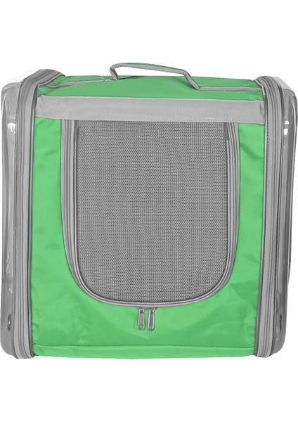 Çift Cam Kedi Köpek Taşıma Çantası 32X40X42 cm Yeşil