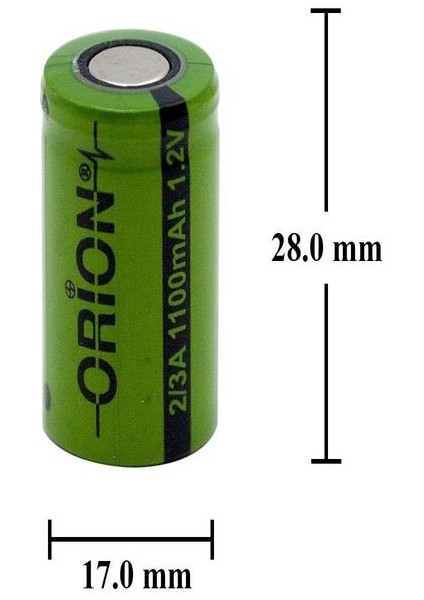 1.2V Ni Mh 2 3A 1100 mah Şarj Edilebilir Pil