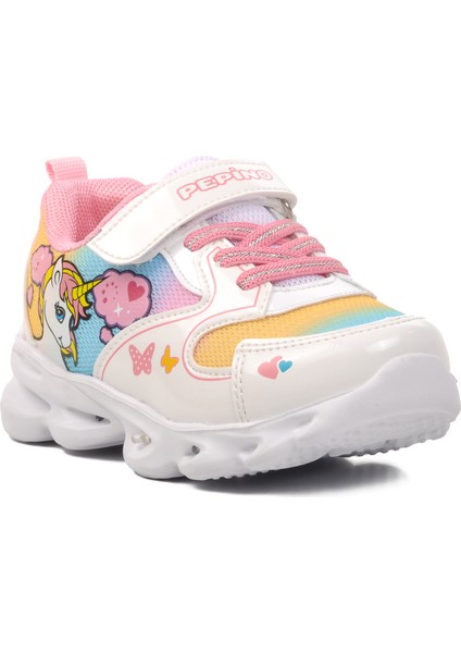 1373-P Beyaz-Pembe Kız Çocuk Spor Ayakkabı modelleri
