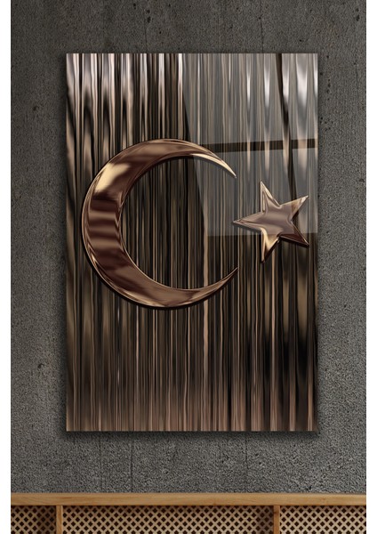 Türk Bayrağı Cam Tablo 2 (Not:3 Boyutlu ve Kabartma Değildir)