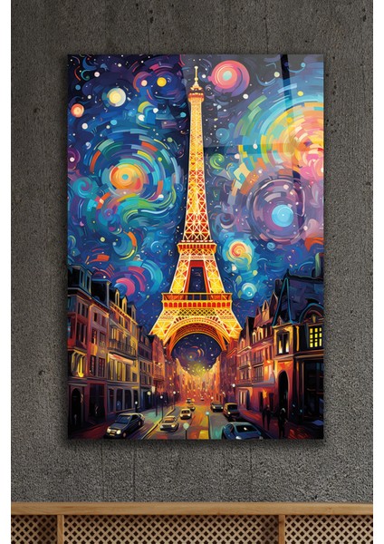 Eyfel Kulesi Soyut Cam Tablo 2