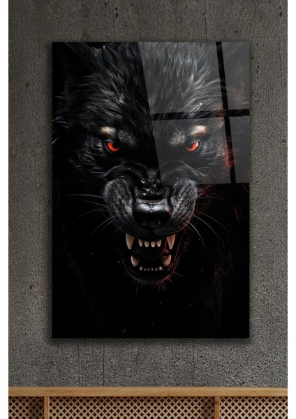 Siyah Kurt Cam Tablo 3