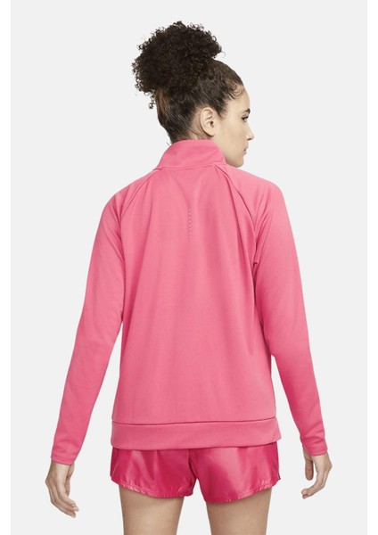 Air Women's Running Mid Layer 1/4 Zip 1/4 Fermuar Pembe Koşu Üstü