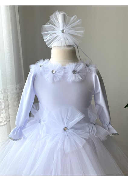 Uzun Kollu Tül Etekli Çocuk Abiye Elbise fiyatları